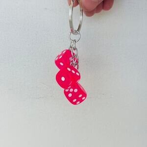 Y2k 2000s vintage red die keychain